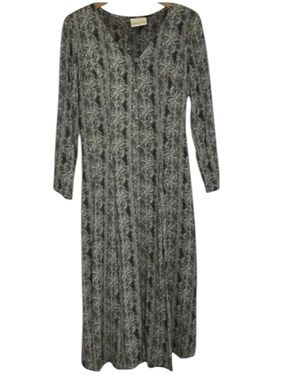 Dorothy Perkins Black White Lace Print Midi Dress Long Sleeve Prairie EU 36